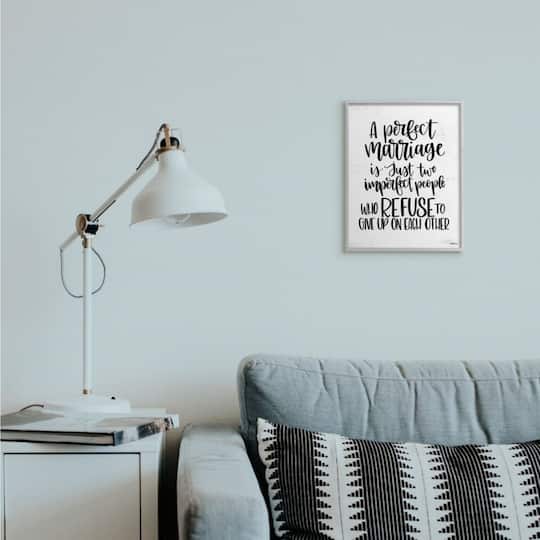 Stupell Industries Perfect Marriage Imperfect People Gray Framed Wall Art